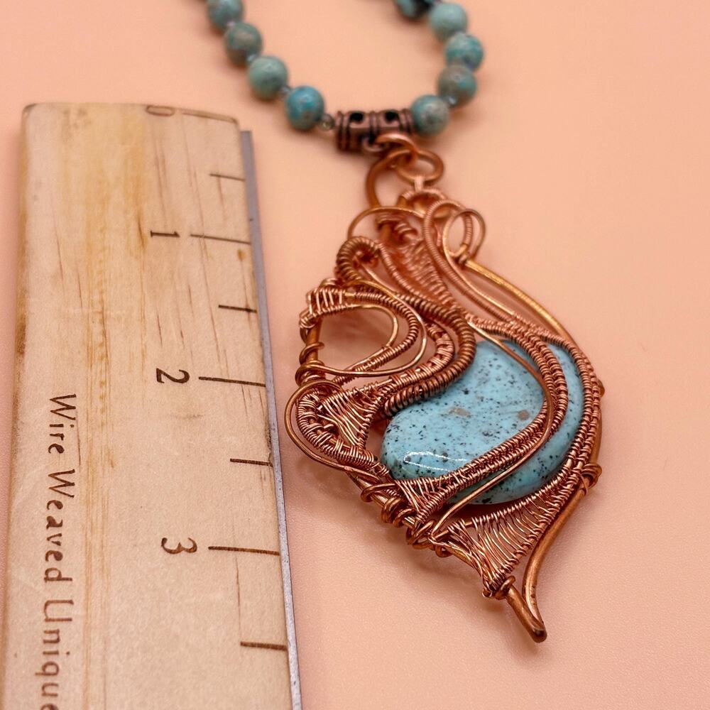 Turquoise Necklace In Copper - Picture 9 of 13